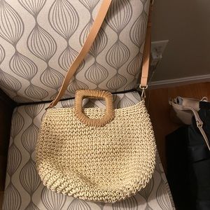 Zara straw summer cross body bag